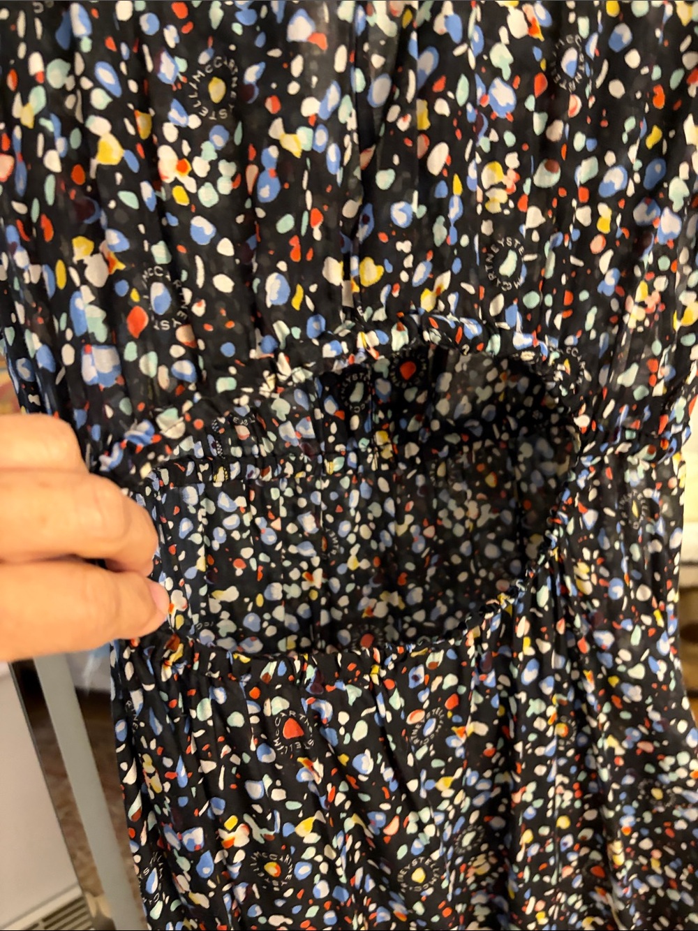 Stella McCartney Floral Dot Tiered Midi Dress - Multicolor Spots - Picture 4 of 6